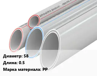 Труба полипропиленовая 58 L=0.5 PP